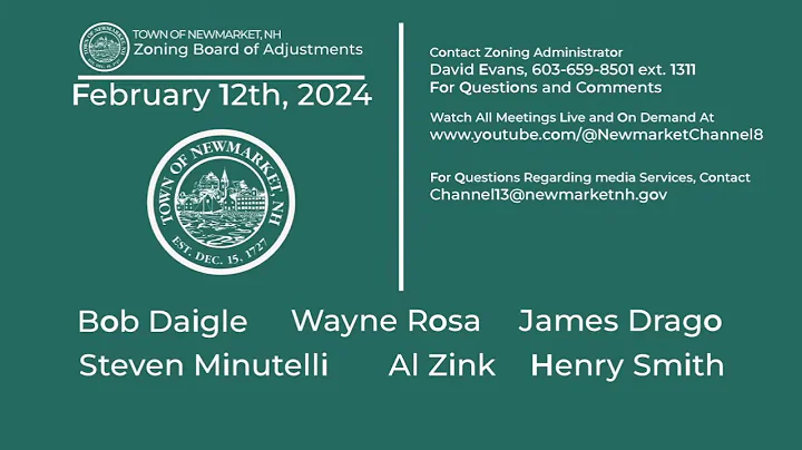 Zoning Board of Adjustment's Meeting  - February 12th, 2024