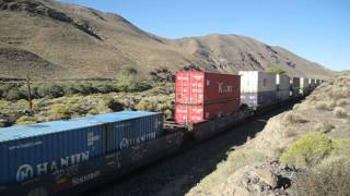 Dispatcher halts WBD Union Pacific Railroad #5480 stacktrain East of Sparks, NV 9/27/13