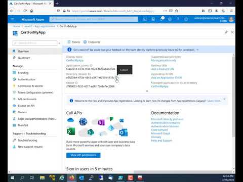 Certificate-based authentication for an Azure