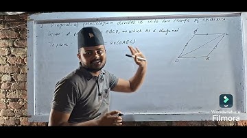 Diagonals of parallelogram bicect it into two triangles  of equal area