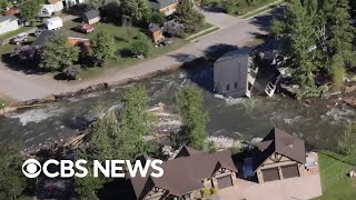 Aerial video of Yellowstone shows extent of flooding