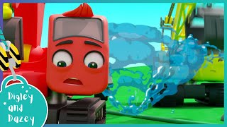 Minisode: New Pond for the Town! 🚧 🚜 | Digley and Dazey | Kids Construction Truck Cartoons