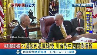 不滿談判進度緩慢 川普對中國開鍘增稅至25% 陸代表團考慮取消會談｜記者 黃瓊慧｜【國際大現場】20190506|三立新聞台