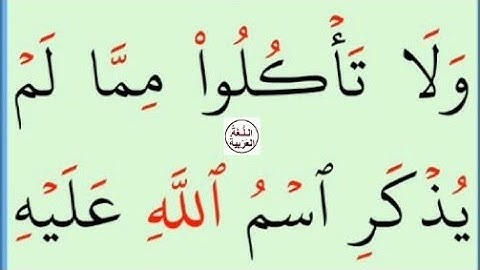 تعلم االقراءة والكتابة / اية من كتاب الله سورة الانعام 121