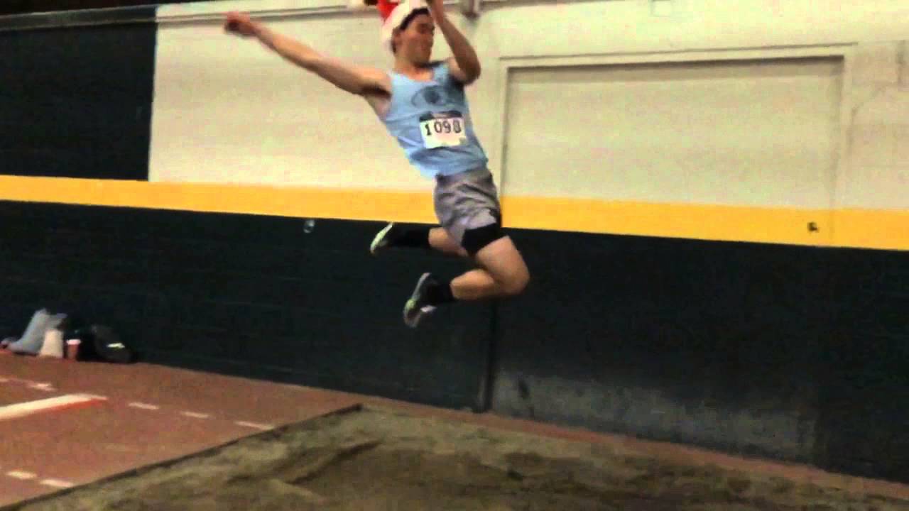 Slow motion video of Will Long Jump High School Winter Track Meet