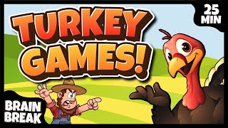 Turkey Games Brain Break Freeze Dance Thanksgiving