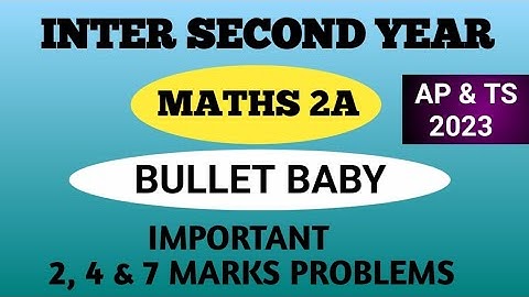 MATHS 2A BABY BULLET IMPORTANT QUESTIONS 2023