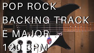 Video thumbnail of "Pop Rock Guitar Backing Track | E Major (120 bpm)"