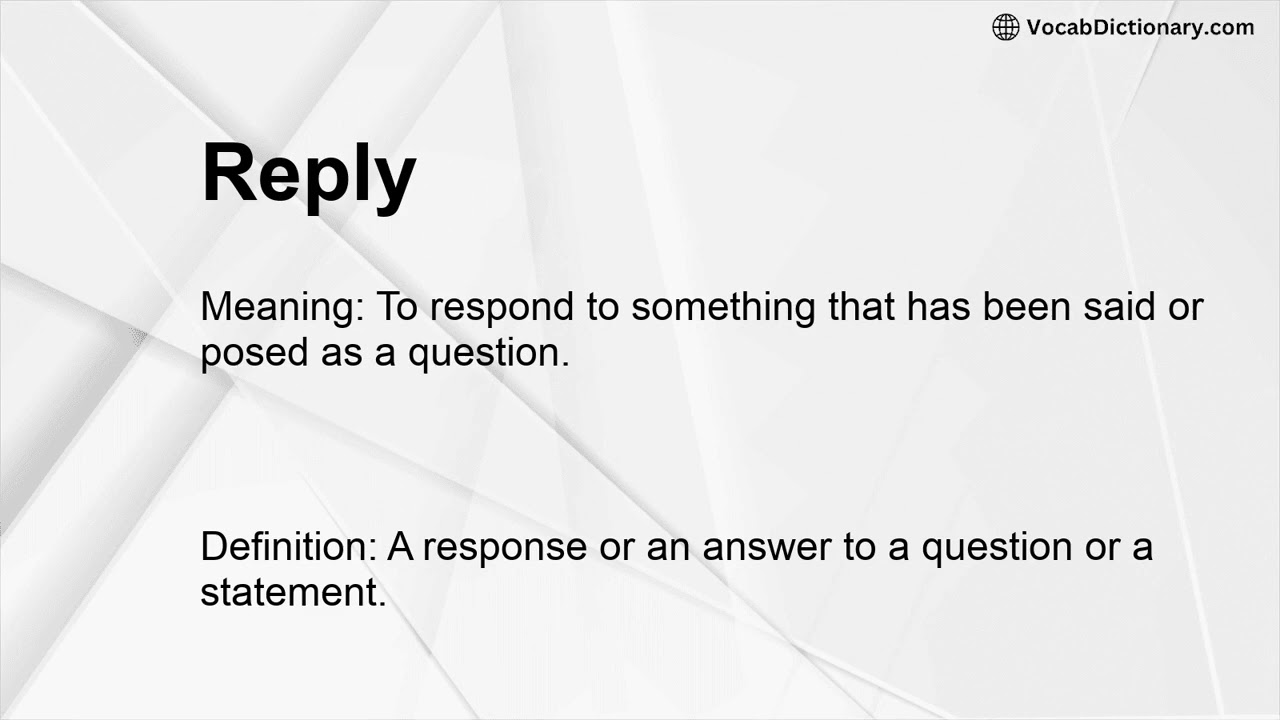 Reply Meaning