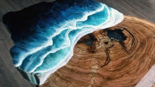 How to make Epoxy Resin Ocean Table |  Multi Layer Resin Waves Table | Resin Tutorial | Resin Art