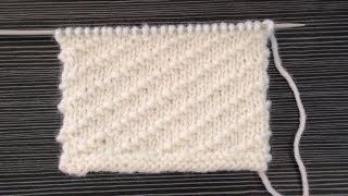 Easy Knitting Pattern /HowTo Knit Diagonal Seed Stitch /For Gents Sweater