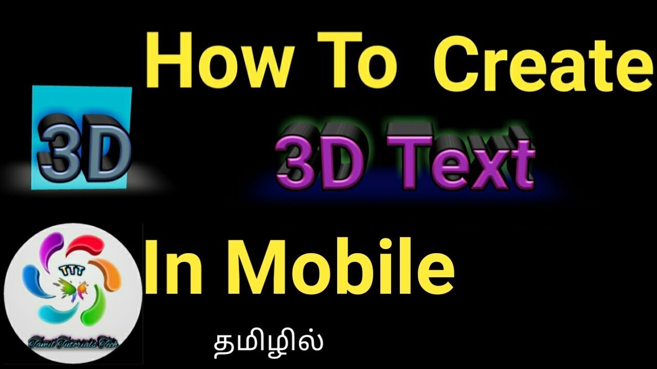 How to create 3D text in Pixel lab by mobile | Tamil tutorials tech ...