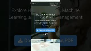 🚀  Big Data Analytics! 📊 | 21CS71 | Course Overview & Download Study Resource