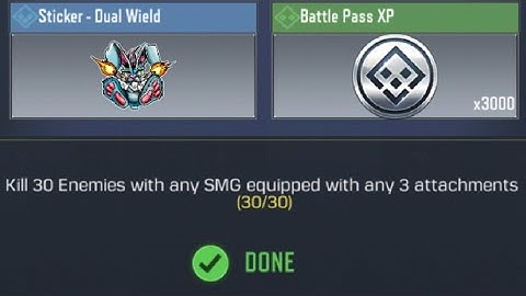 Call Of Duty: Mobile Kill 30 Enemies with any SMG equipped with 3 attachments Task Complete