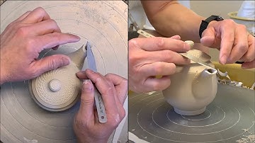 425. Trimming/Assembling Lid, Spout & Handle for a Teapot with Hsin-Chuen Lin 林新春 茶壺身蓋嘴柄接合示範