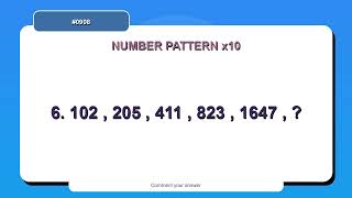 Number Pattern Challenge #0908 | 10 Number Pattern Practice Questions
