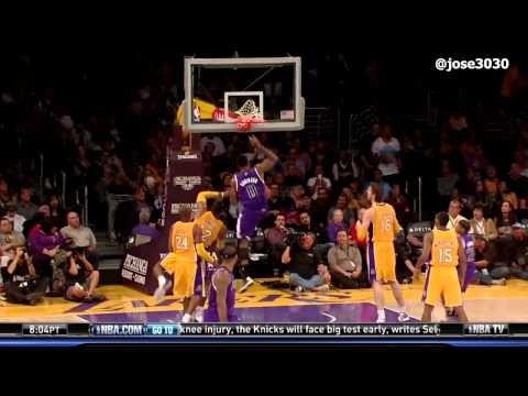 Thomas Robinson Putback Dunk - Kings @ Lakers 10/21/2012 NBA Preseason