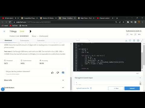 7 Rings Problems  CodeChef