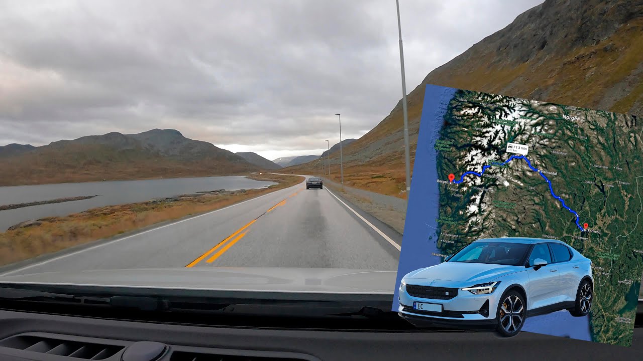 Driving from Bergen city over Hemsedal to Oslo Norway [4K]