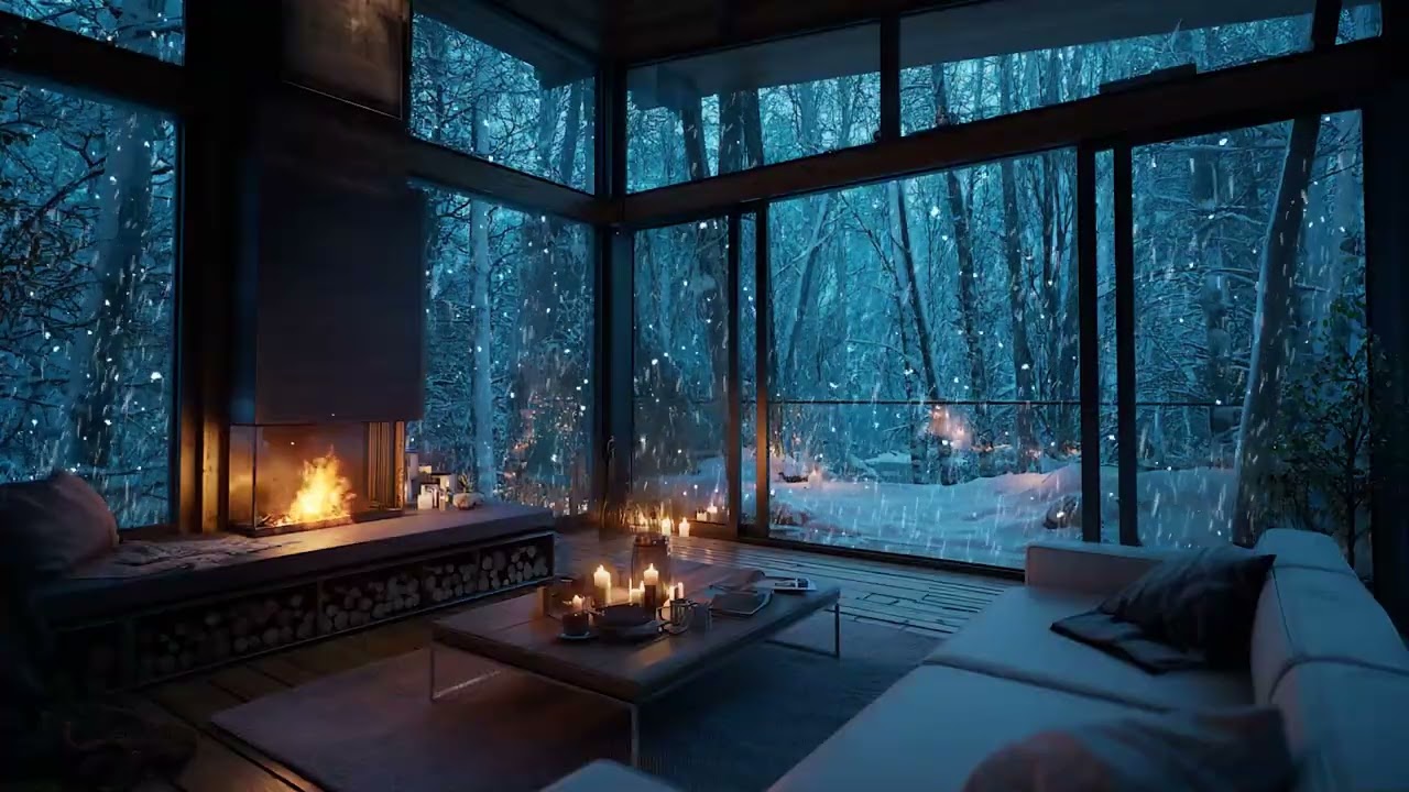 🔥🎹Winter Piano for Study | Silent Snow & Warm Fire Inside