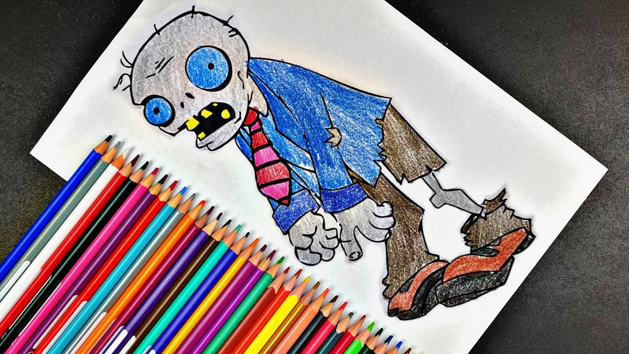 How to draw zombies from game Plants vs Zombies with pencil✍️🌱 Shorts | DIY | TikTok