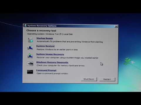Windows 7 - System Recovery Options - Como resolver