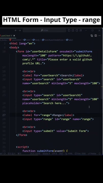 Master HTML Input Type Range: Step-by-Step Example Tutorial! #htmlform ...