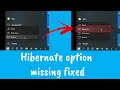 Hibernate option missing in windows 10, how to enable disable hibernation