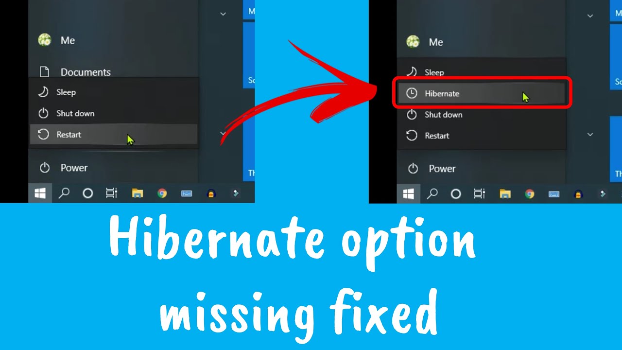 Hibernate option missing in windows 10, how to enable disable hibernation