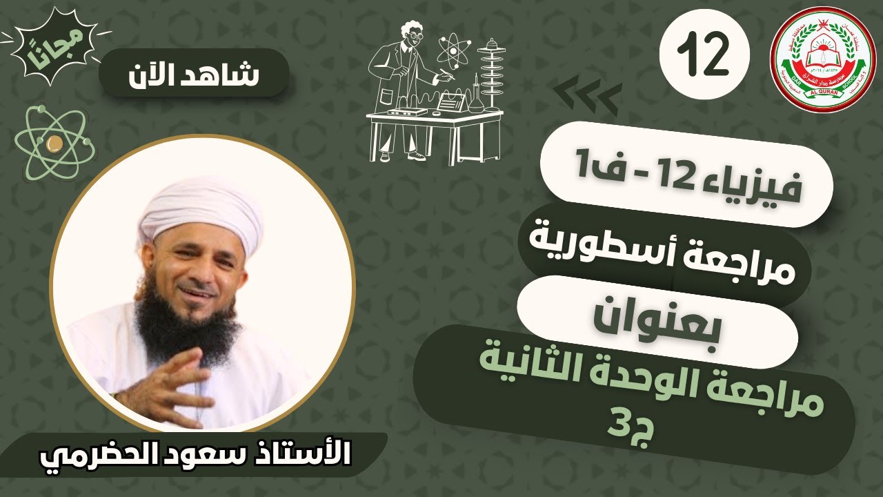 مراجعة الوحدة 2 (المجالات الكهربائية وقانون كولوم) ج3 || لمادة الفيزياء للصف 12 || الفصل 1 || أ.سعود