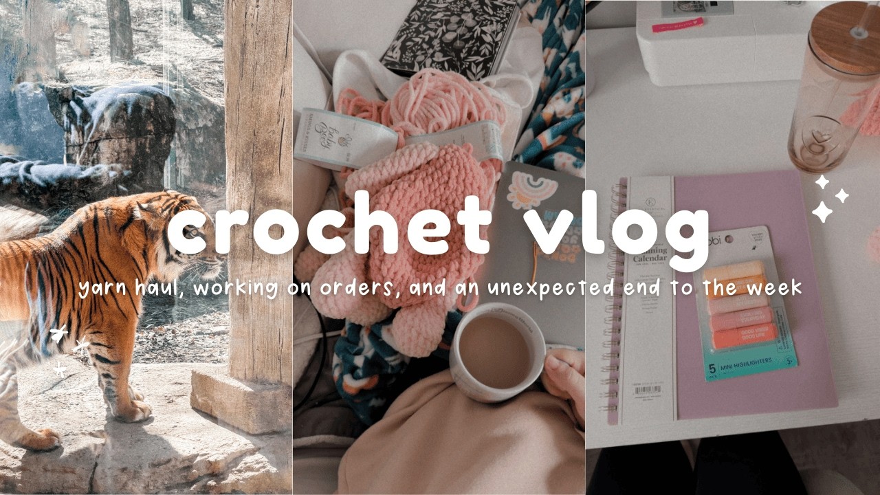 crochet vlog ⊹ ࣪ ˖ yarn haul, working on orders, and an unexpected end to the week