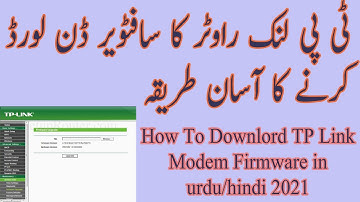 How To Downlord TP Link Modem Firmware in urdu/hindi 2021