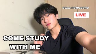 3 HR Come Study With Me LIVE🎧| Silent Deep Work (60/10 Pomodoro) 🌧️ Rain Sounds | BREAK MIC CHAT