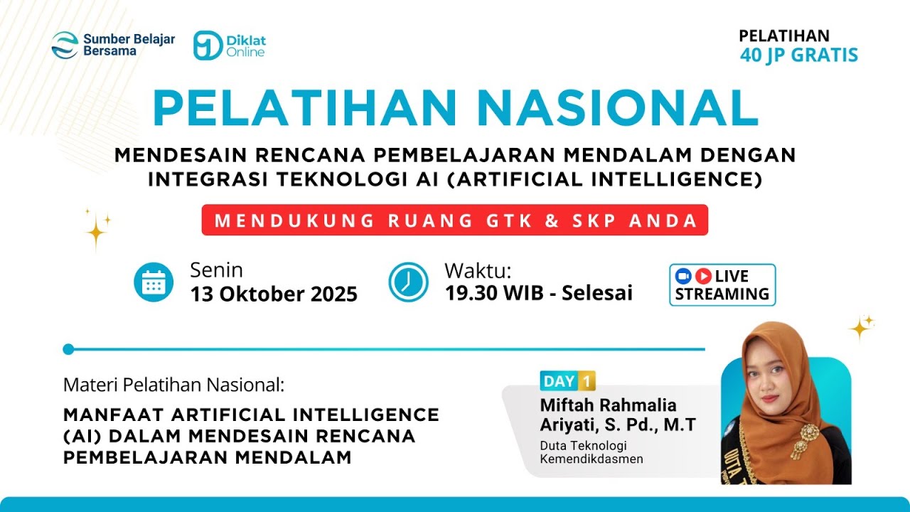 DAY 1 DIKNAS: Mendesain Rencana Pembelajaran Mendalam dengan Integrasi Teknologi AI