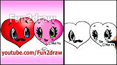 Fun2draw How to Draw Easy Things - Heart with Rose - Fun2draw Valentine's - YouTube