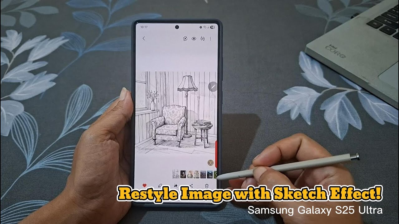 Как изменить стиль изображений с помощью эффекта эскиза, используя S Pen | Samsung Galaxy S25 Ultra