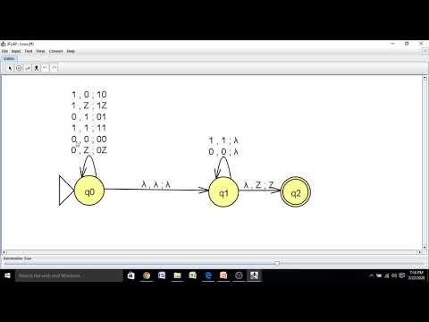 PDA to accept even palindrome