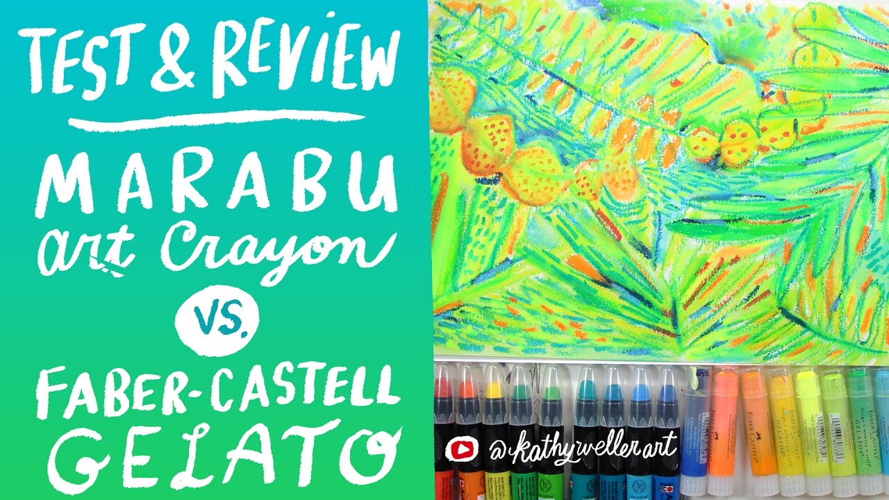 FABERCASTELL GELATO vs. MARABU ART CRAYONS TEST and REVIEW Kathy