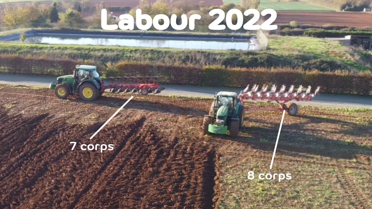 🟢🔴 Charrue 7 corps  portée / Labour 2022 / 2 John Deere & 2 Charrue Grégoire-Besson🔴🟢