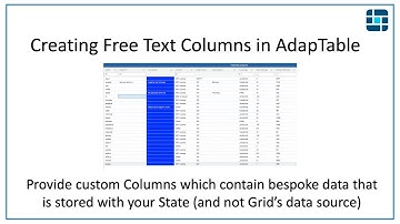 Free Text Columns in AdapTable