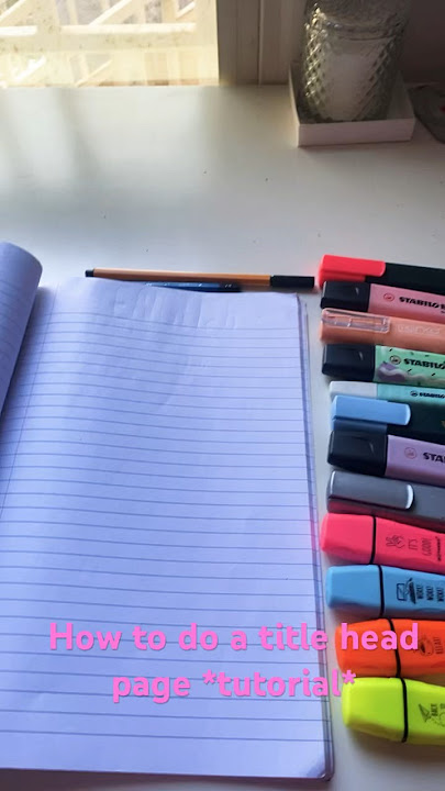 How to do a a title head page  # tutorial #head pages #stationary