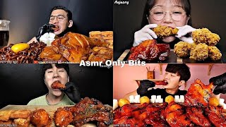 ASMR Spicy BBQ Jamaican Chicken Compilation//Compilation///no talking///Bites only////asmr Mukbang