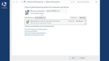 Windows 8.0 Professional - Change Network Settings in Windows Media Player