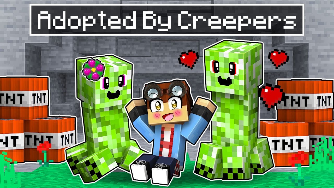 Adopted by Creepers In Minecraft! YouTube