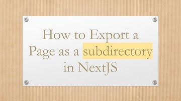 How to Export a Page as a subdirectory in NextJS