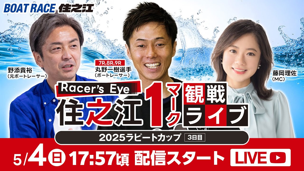 Racer's Eye 住之江1マーク観戦ライブ - YouTube