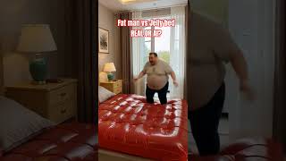 “AI Realistic Security Footage: Fat Man vs Giant Jelly Bed 🍓😂 #ai #funny #shorts