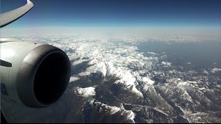 LAN Boeing 787-8 Dreamliner - spectactular flight over the Andes from Sao Paulo to Santiago