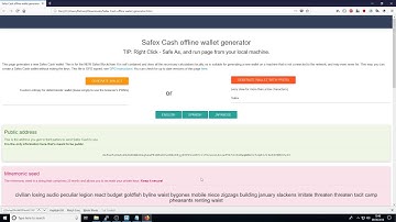 How to generate a Safex Cash address offline