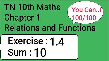 TN 10th Maths Chapter 1 Relations and Functions Exercise 1.4 Sum 10
